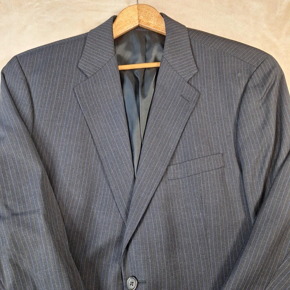 Vintage Polo University Ralph Lauren Suit Jacket Mens 44 Gray Single Vent 2 Btn